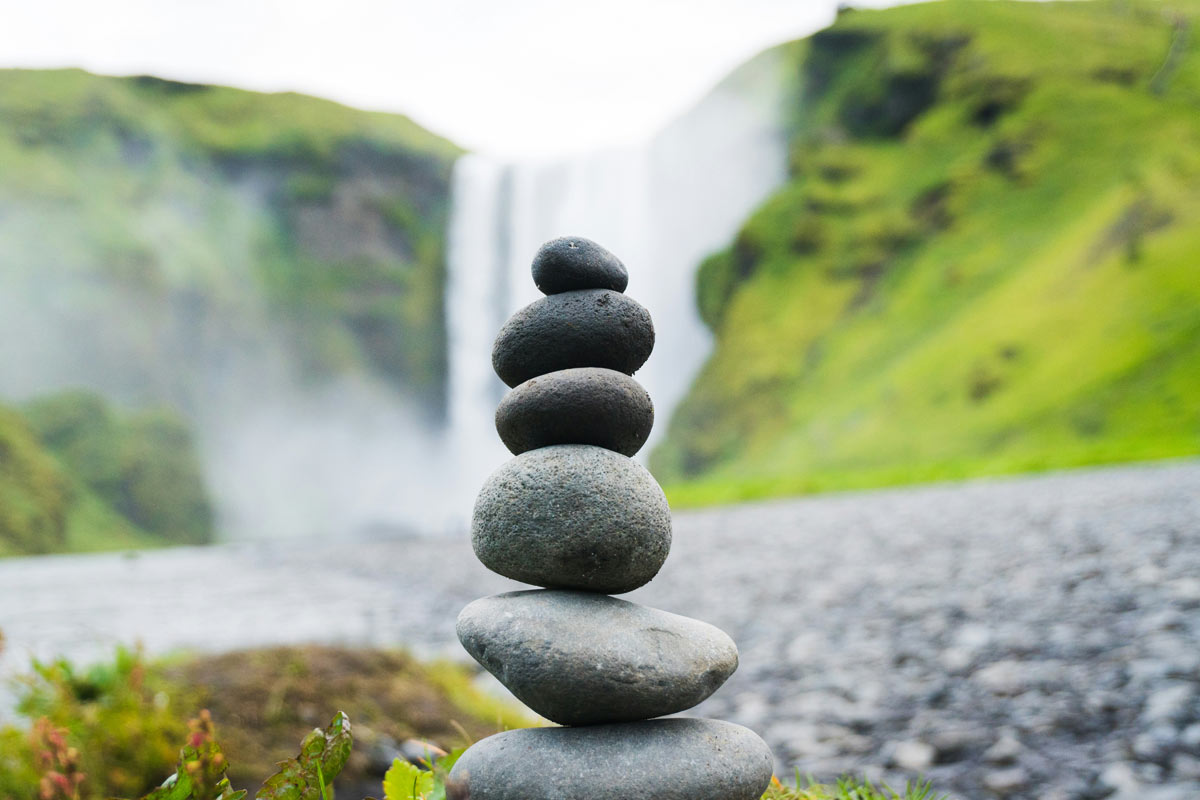 Stacked stones symbolizing balance of Yin and Yang energy in nature